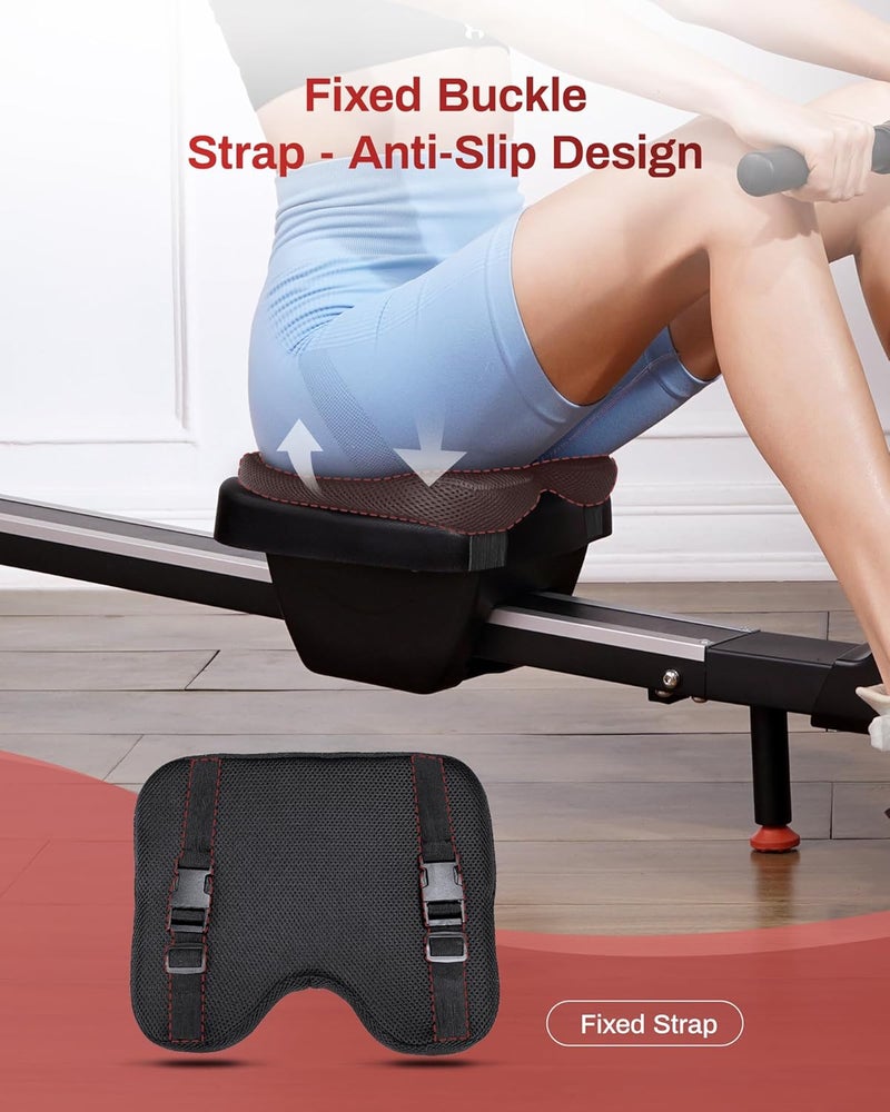UTRYUP Rowing Machine Seat Cushion, Custom Memory Foam for Perfectly Fit, Washable Cover with Anti-Slip Fastening Strap, Compatible & Concept 2 and Other Row Machines - Rower Accessories Black - Image 4